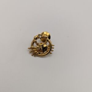 Cancer Birth Sign Tie Tack Lapel Hat‎ Jacket Pin Gold Color  Faux Diamond Star